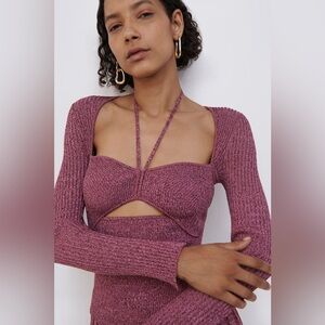 Jonathan Simkhai Alexia Marled Compact Rib Sweetheart Knit Top - Medium (NWT)